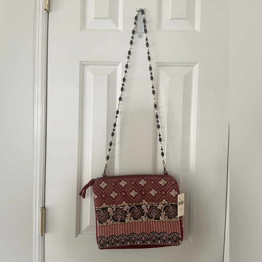 Embellished Anthropologie Crossbody Purse, NWT, Beaded Chain.Beautiful & unique!